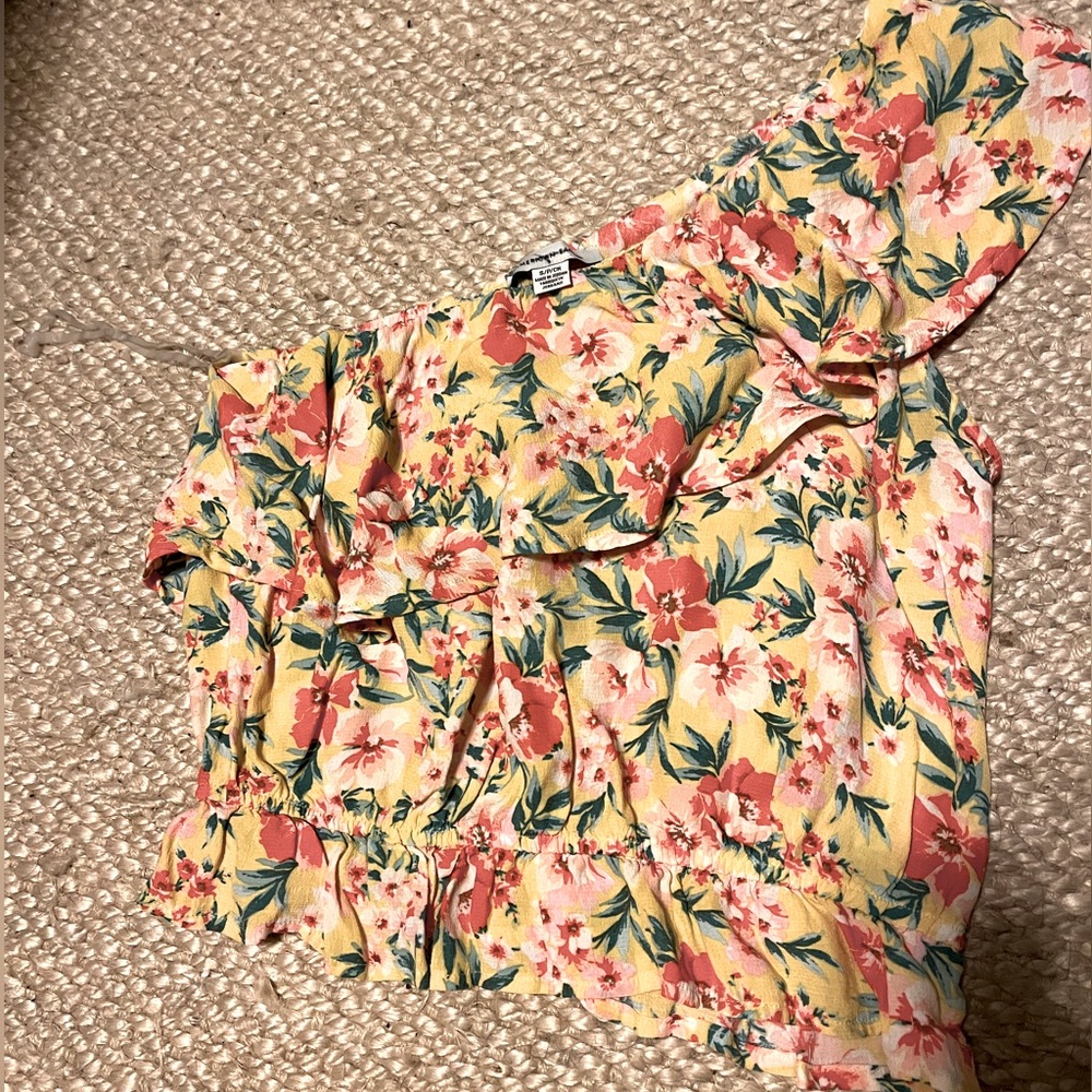 One shoulder tropical tank